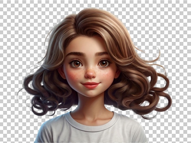 Cartoon Girl Hair on white background