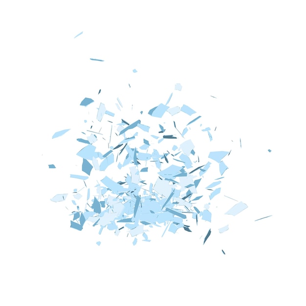 PSD cartoon glass debris isolated transparent background 3d rendering