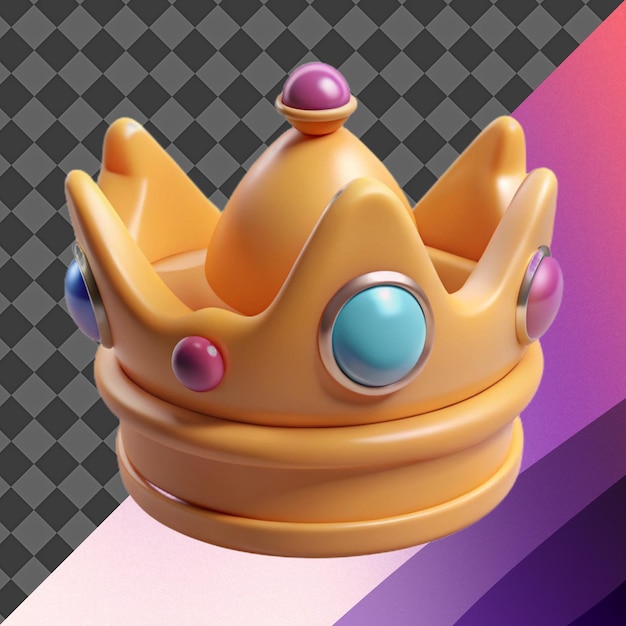 cartoon golden crown 3d render
