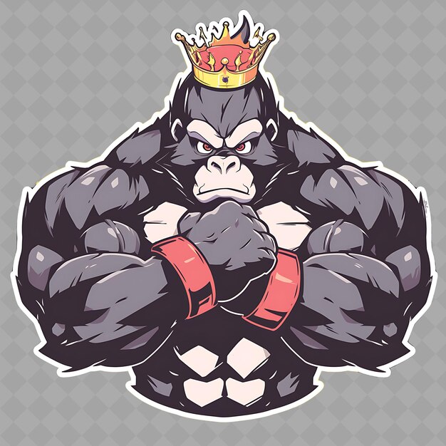 A cartoon of a gorilla wearing a crown