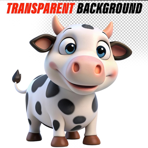 PSD cartoon graphics of cow