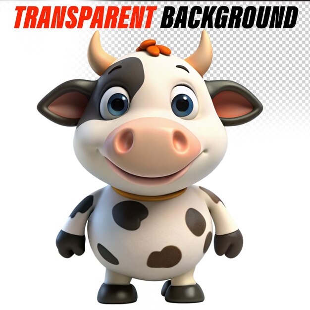 PSD cartoon graphics of cow