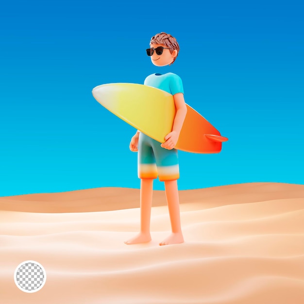 Cartoon hallo zomer 3d illustratie