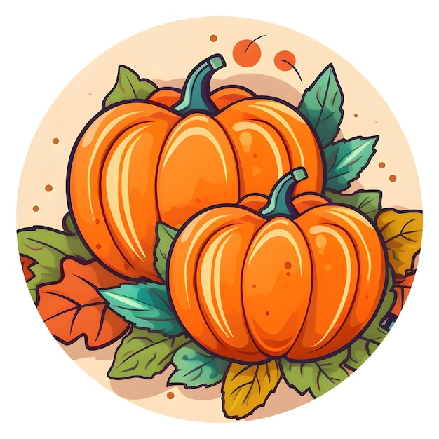 Cartoon halloween pumpkins on transperent background