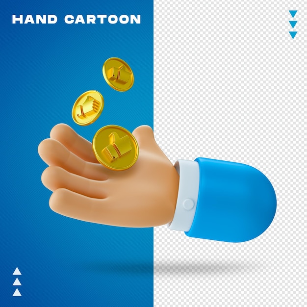 Cartoon hand in 3d-rendering