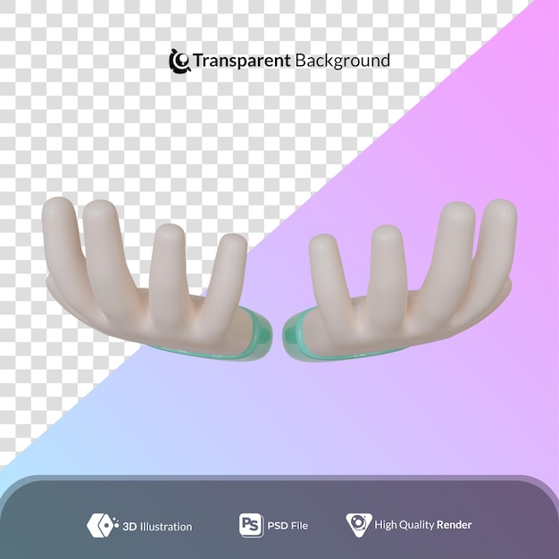 Cartoon hand praying gesture 3d illustration