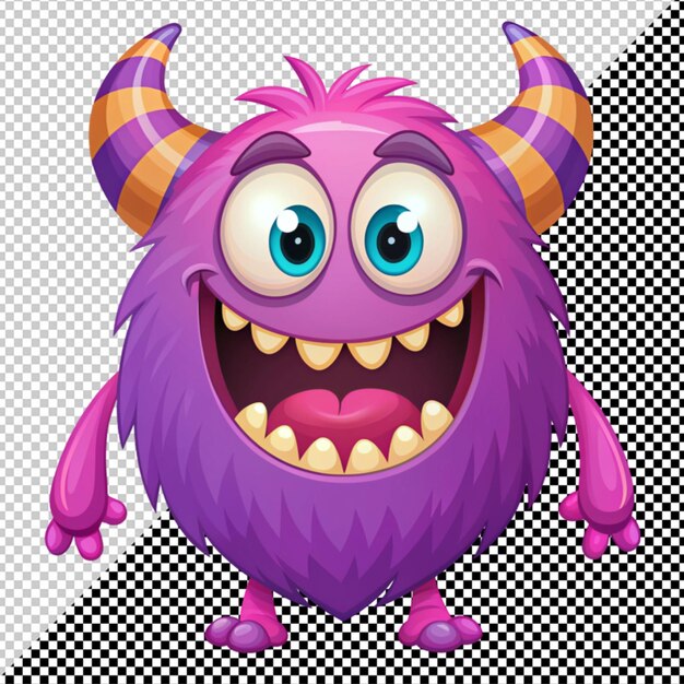 PSD cartoon happy monster vector on transparent background