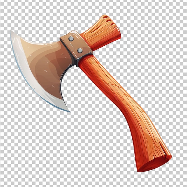 PSD cartoon hatchet on white background