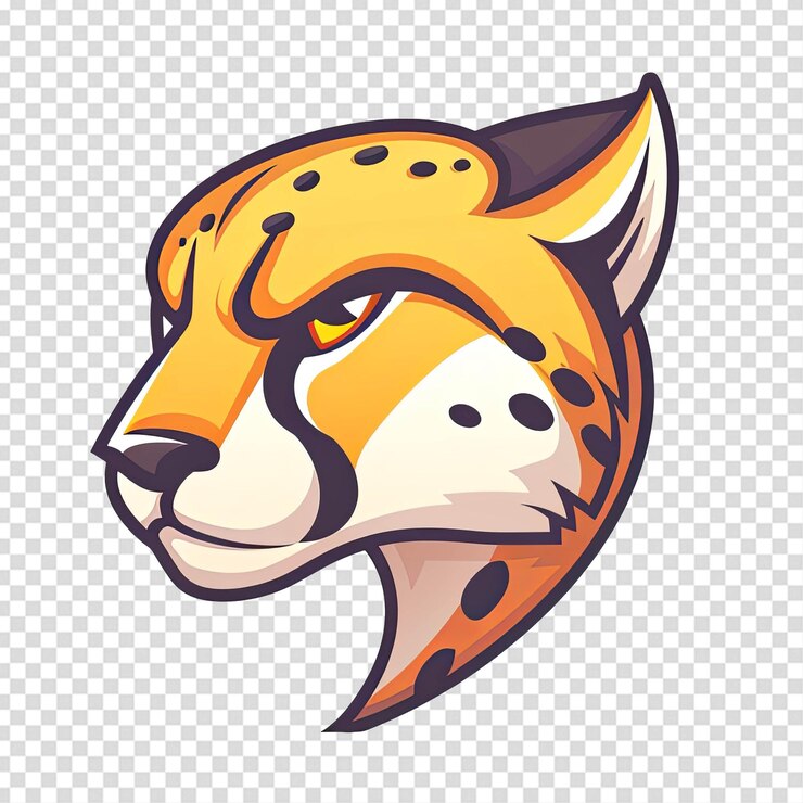 PSD a cartoon head of a fox with a yellow fur on the front