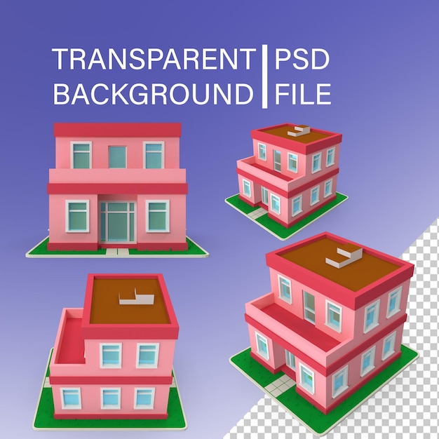 PSD cartoon house png