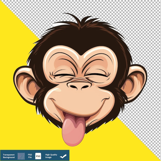 Cartoon hungry monkey face clipart doorzichtige achtergrond png psd