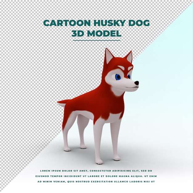 Cartoon husky dog