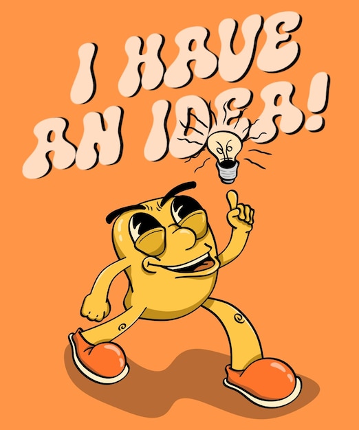 cartoon illustratie ik heb een idee