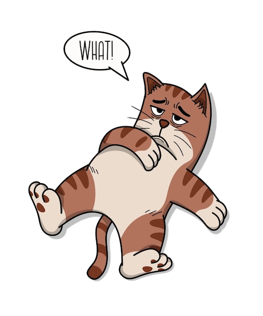 Cartoon illustratie schattige kat die wakker wordt