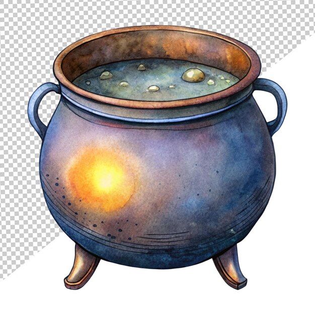 PSD cartoon illustration cauldron on transparent background