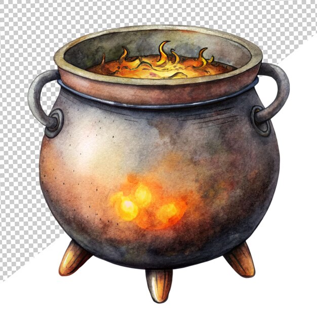 PSD cartoon illustration cauldron on transparent background