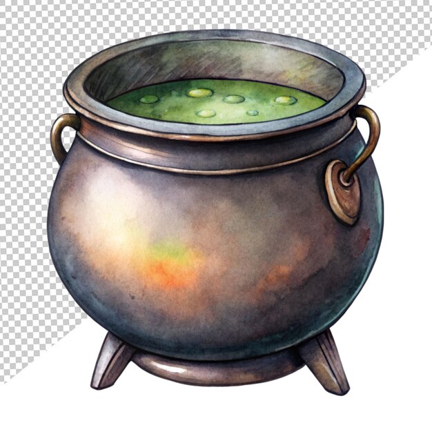 PSD cartoon illustration cauldron on transparent background