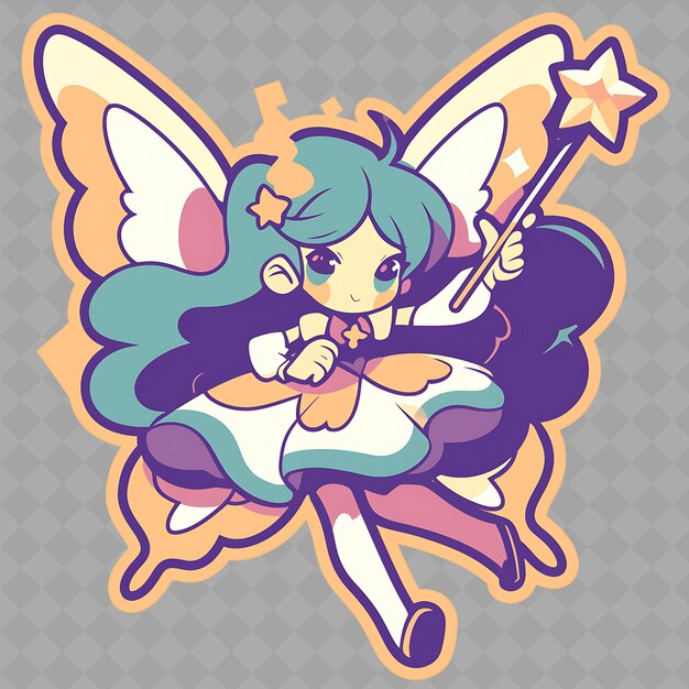 A cartoon image of a fairy with a star on her head