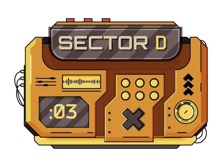 PSD a cartoon image of a radio station with the word section on it