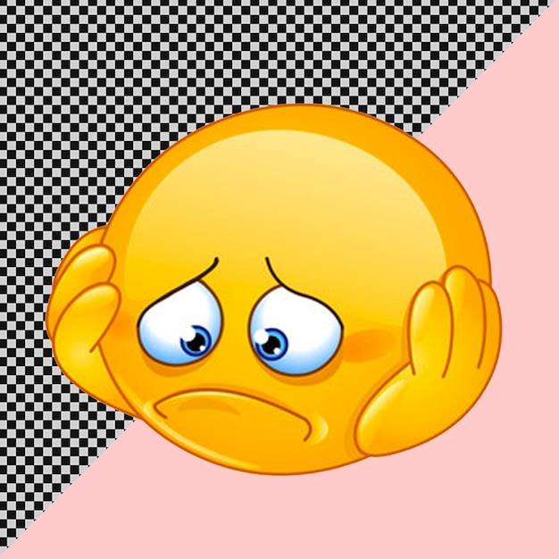 一個有悲傷面孔的黃色的卡通圖像