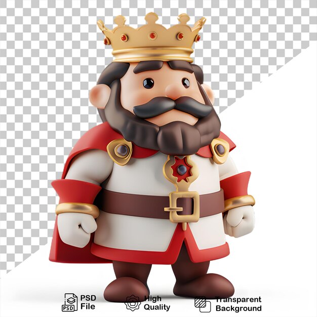 PSD a cartoon of a king with a crown on transparent background