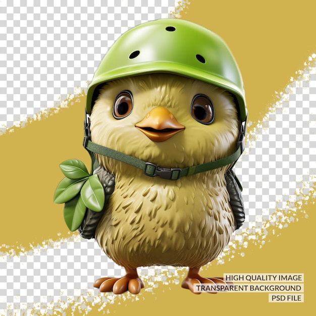 PSD personaggio di frutta di kiwi cartone animato 3d png clipart sfondo trasparente isolato