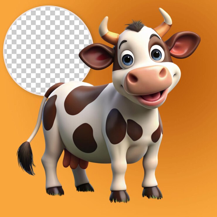 Cartoon koe op het gras