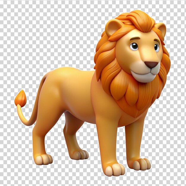 PSD a cartoon lion toy on transparent background