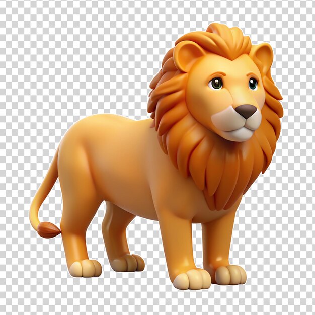 PSD a cartoon lion toy on transparent background