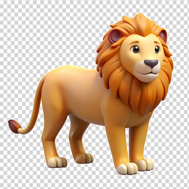 PSD a cartoon lion toy on transparent background