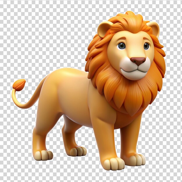 PSD a cartoon lion toy on transparent background