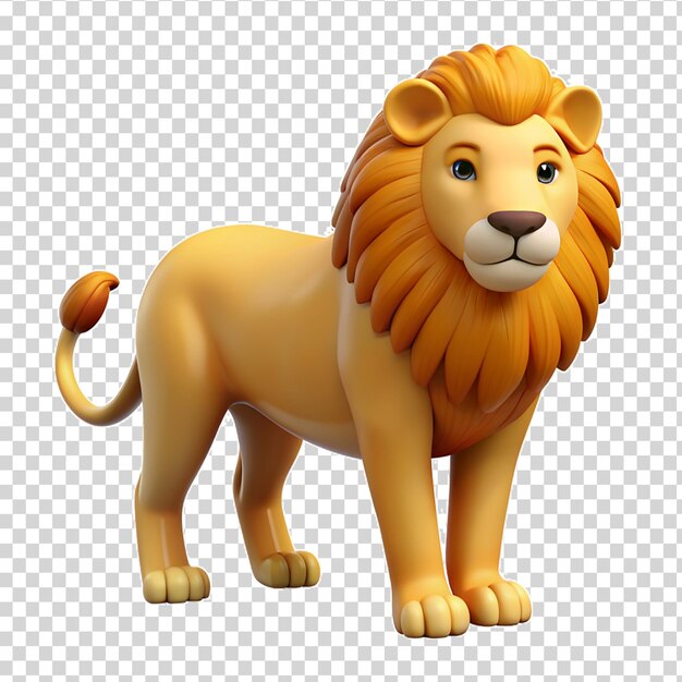 A cartoon lion toy on transparent background