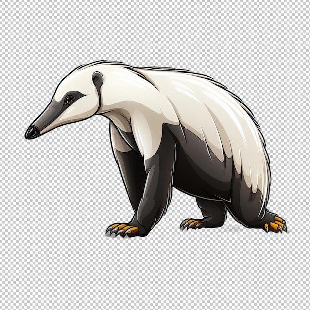 PSD cartoon logo anteater isolated background isol