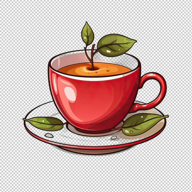 PSD cartoon logo apple tea isolated background iso