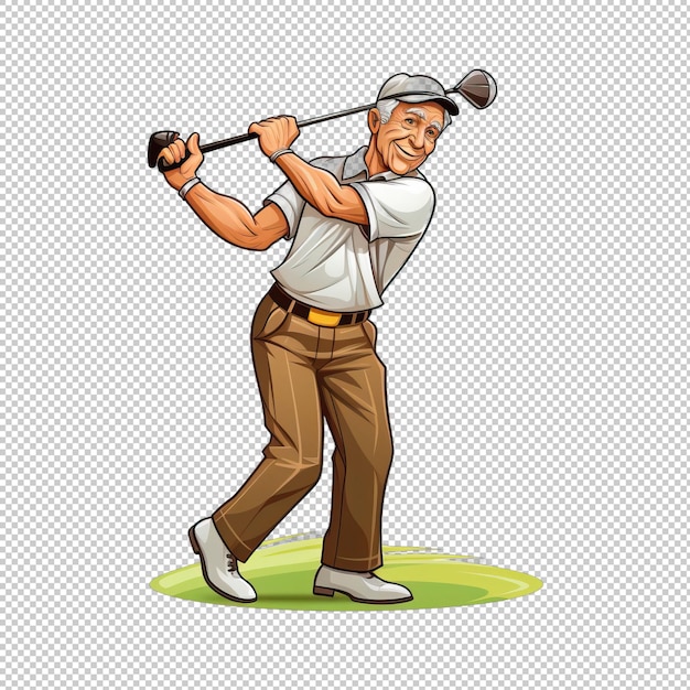 PSD cartoon logo arnold palmer isolated background