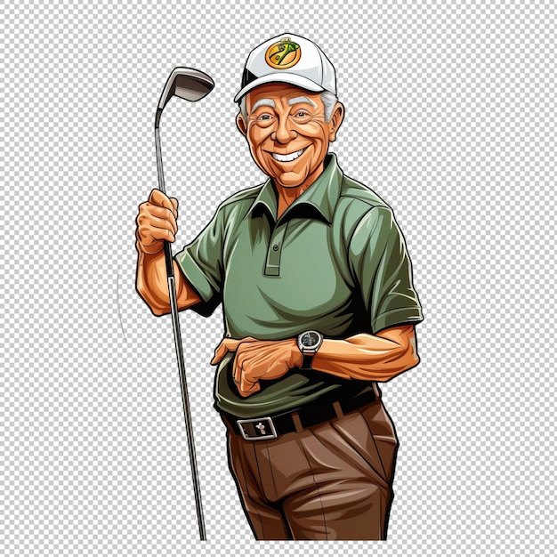 PSD cartoon logo arnold palmer isolated background