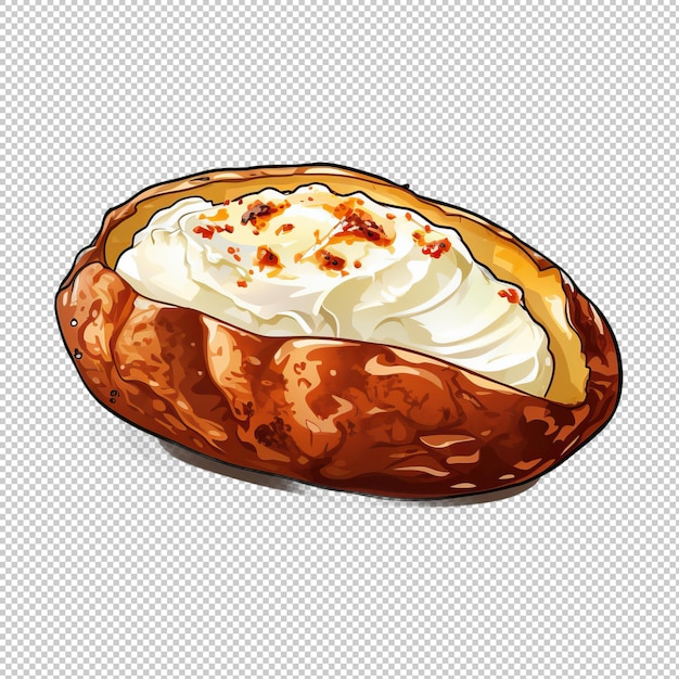 PSD Логотип мультфильма печеный картофель изолированный фон