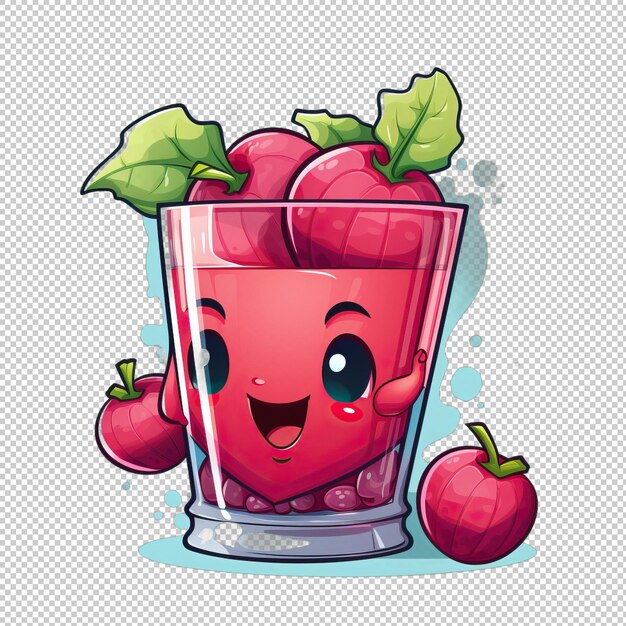 PSD cartoon logo beet juice isolated background is