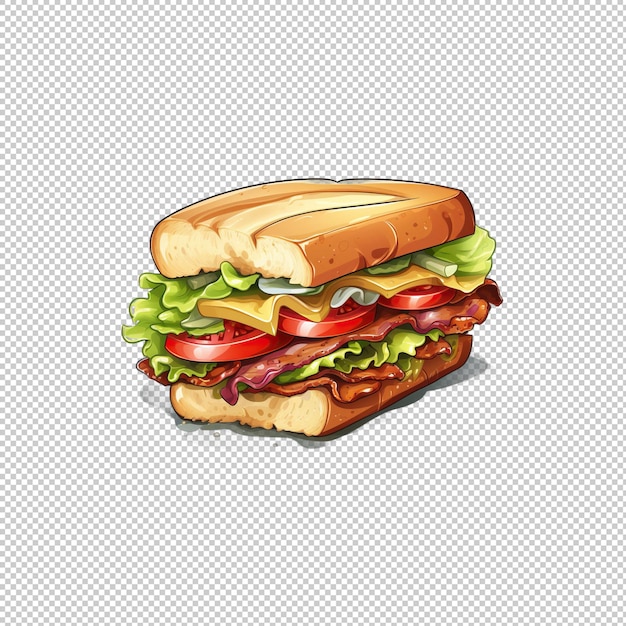 PSD cartoon logo blt sandwich isolated background