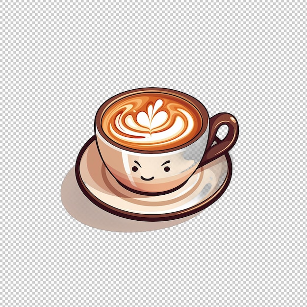 PSD Логотип мультфильма caf con leche изолированный фон