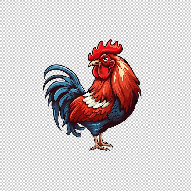 Cartoon logo chicken isolated background isola