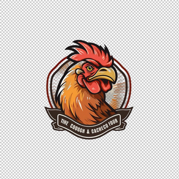 PSD cartoon logo chicken isolated background isola