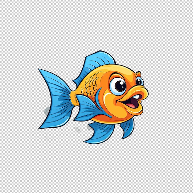 PSD cartoon logo fish isolated background