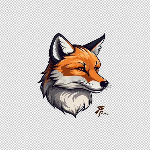 PSD cartoon logo fox isolated background