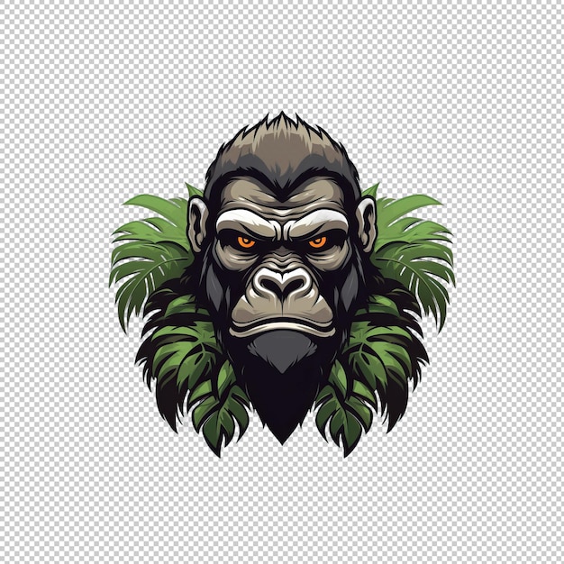 PSD logo del cartone animato gorilla isolato isola di sfondo