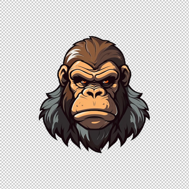 PSD cartoon logo gorilla isolated background isola