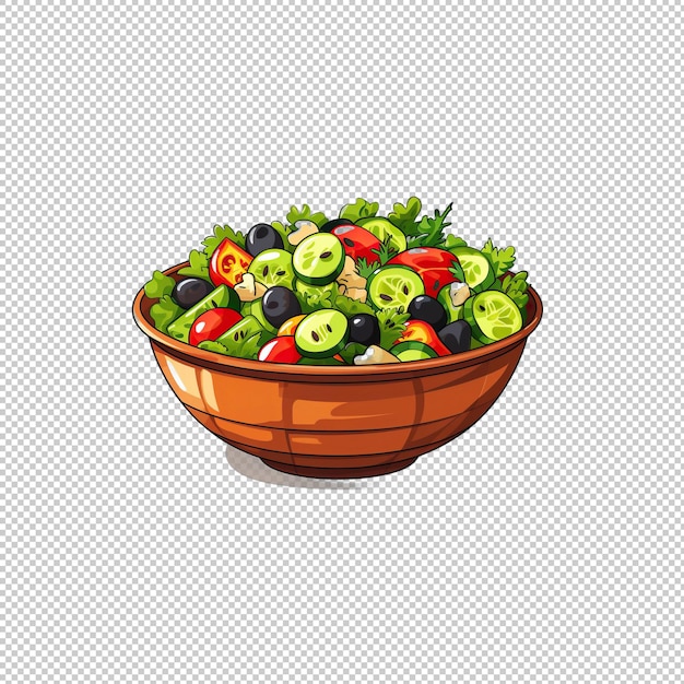 PSD cartoon logo greek salad isolated background i