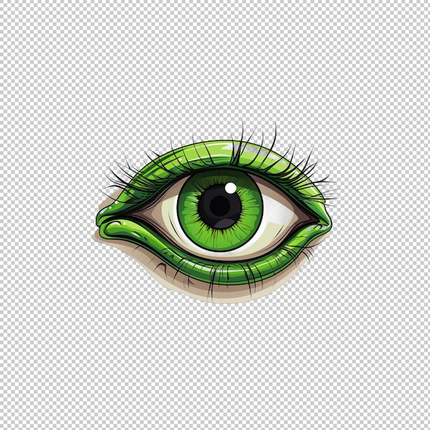 PSD cartoon logo green eye isolated background iso