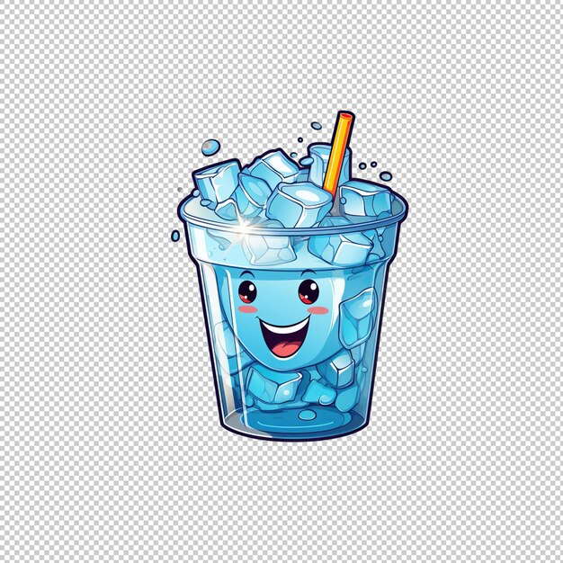 PSD logo dei cartoni animati ice water sfondo isolato iso