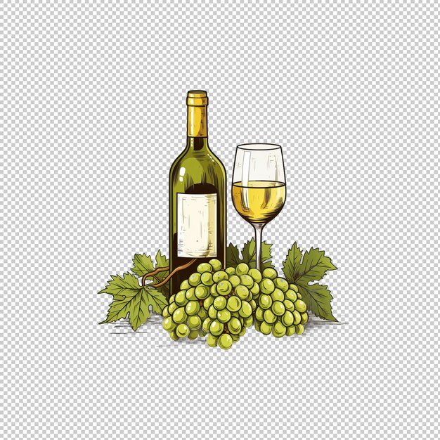 PSD cartoon logo isolated wine isolated background is